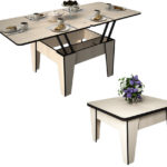 beige folding dining table