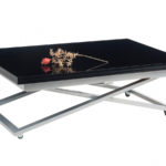 folding table with glass top