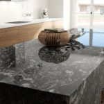 dark marble kitchen countertop