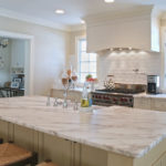 white marble kitchen countertop