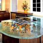 designer glass countertop for kitchen