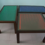 multi-colored tables with infinity effect