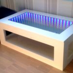 infinity table with white frame