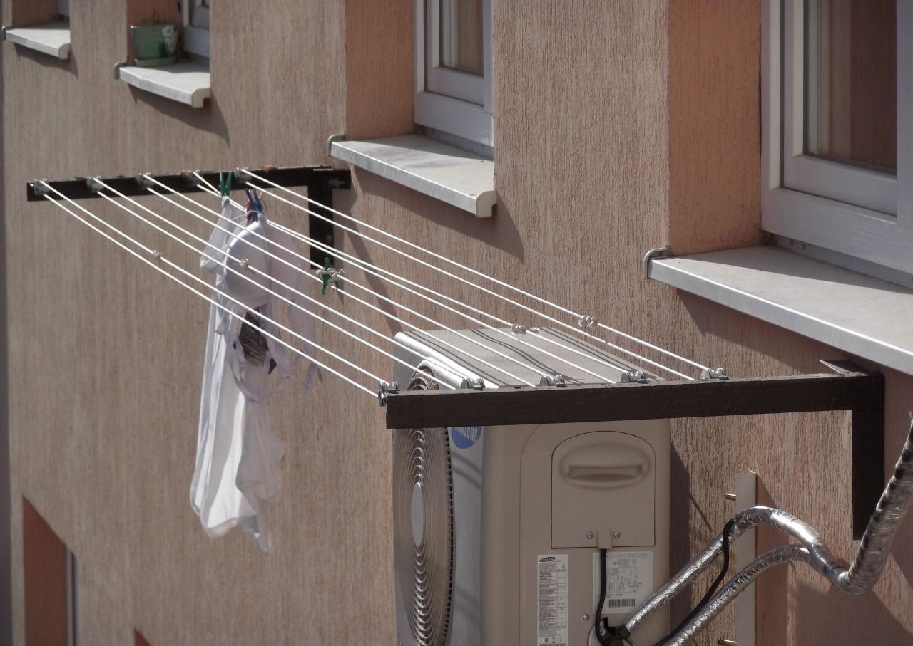 drying clothes outside