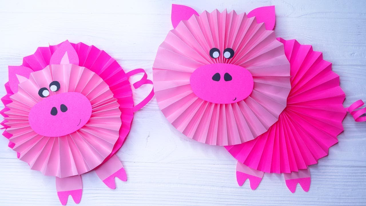 applique de cochon en papier