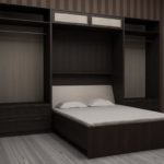 convertible bed gray wood