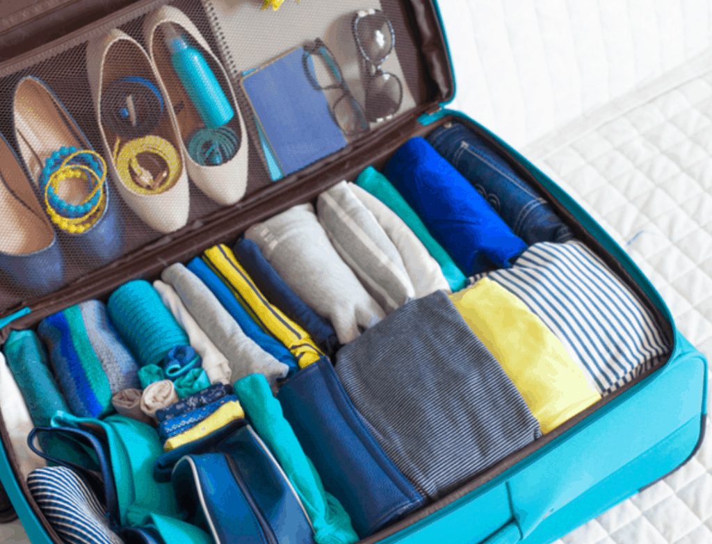 suitcase with clothes