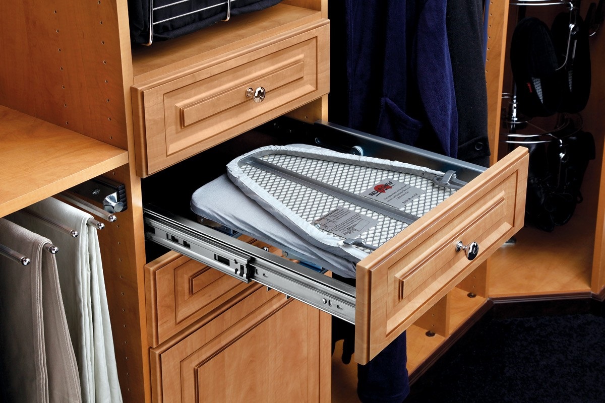 pull-out ironing board in the chest of drawers