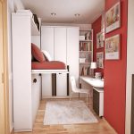 narrow red room