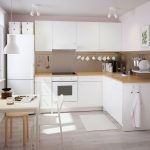 white kitchen set with beige