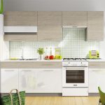 set dapur putih di atas kuning air