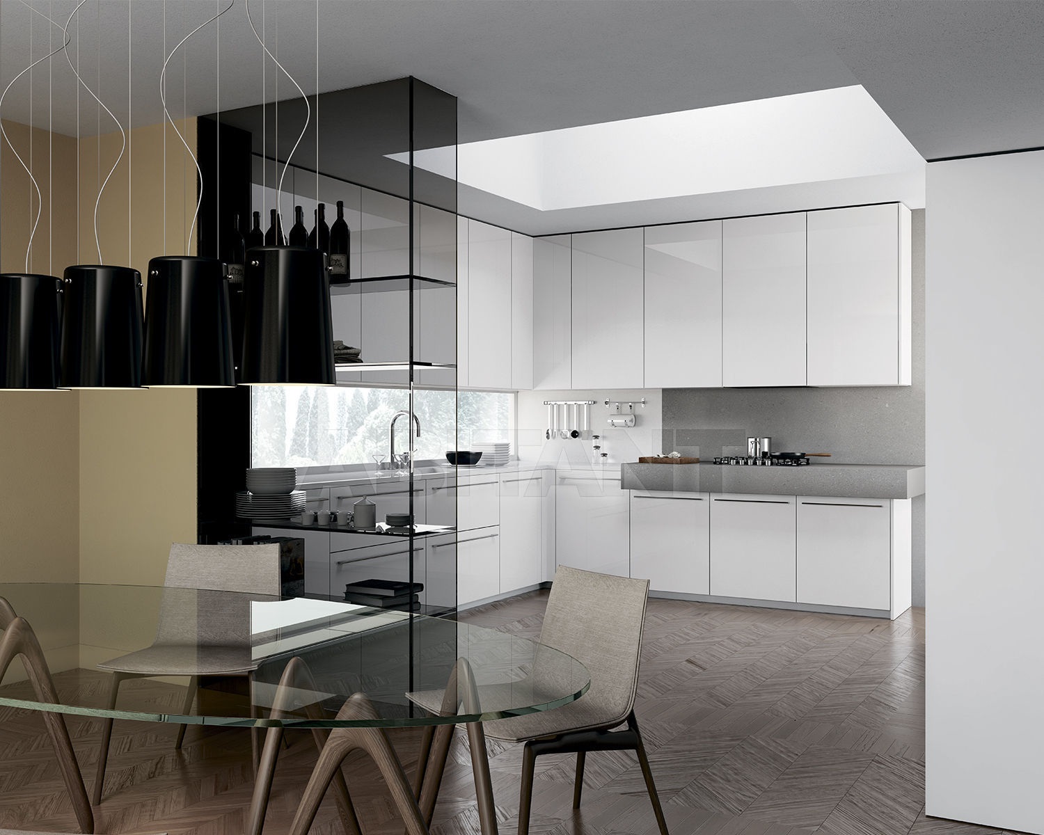 minimalist style white kitchen