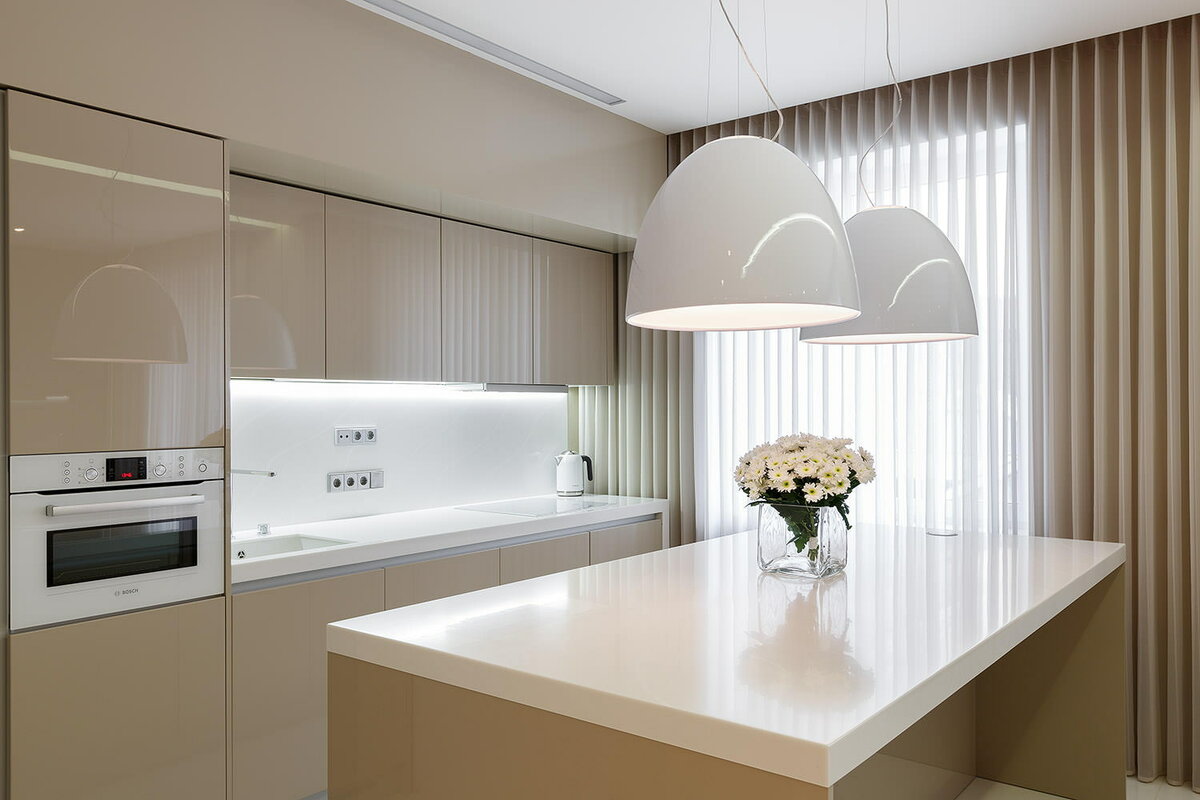 shine of glossy kitchen