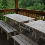 homemade table in the gazebo