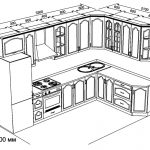 ъглов кухненски чертеж