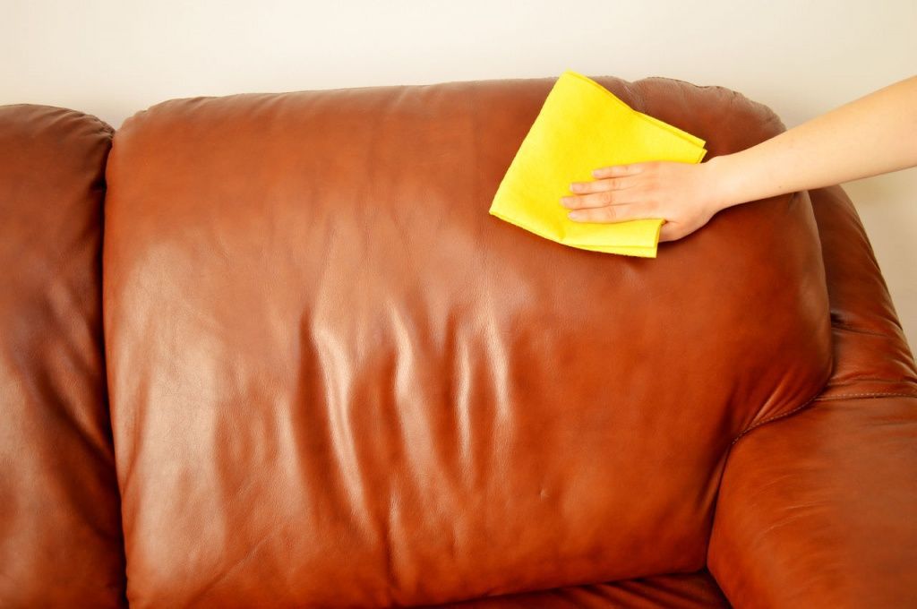 cleaning leather sofa