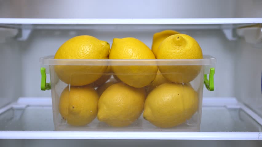 citrus fruits in the fridge