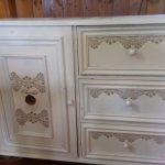 decoupage chest of drawers white with a pattern