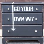 decoupage chest of drawers with an inscription