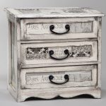 decoupage chest of drawers black and white