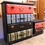 decoupage chest of drawers with suitcases