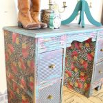 decoupage chest of drawers with stripes