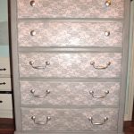 decoupage chest of drawers gray pattern