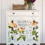 decoupage chest of drawers inscription and flowers