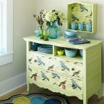 decoupage chest of drawers blue birds