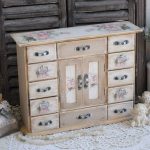 decoupage chest of drawers beige