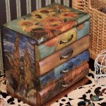 decoupage chest of drawers for logs