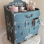 decoupage chest of drawers blue shabby