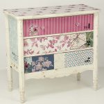 decoupage chest of drawers in pastel colors