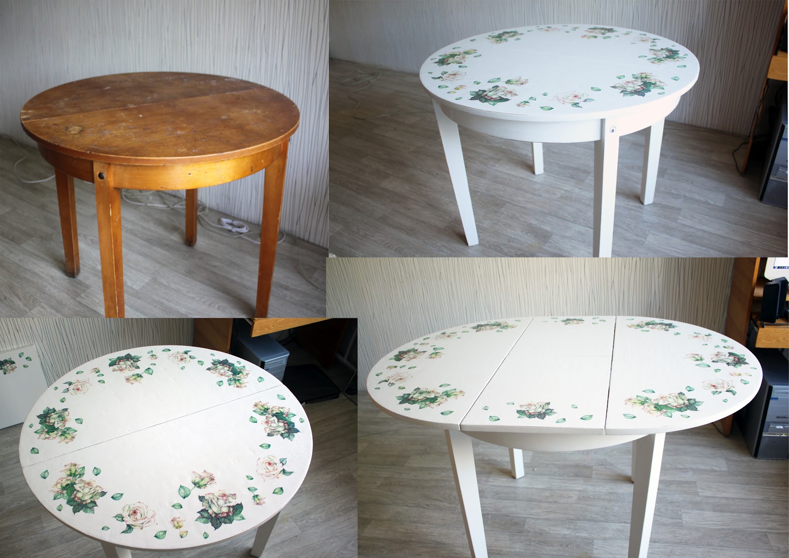 painting the table in vintage style