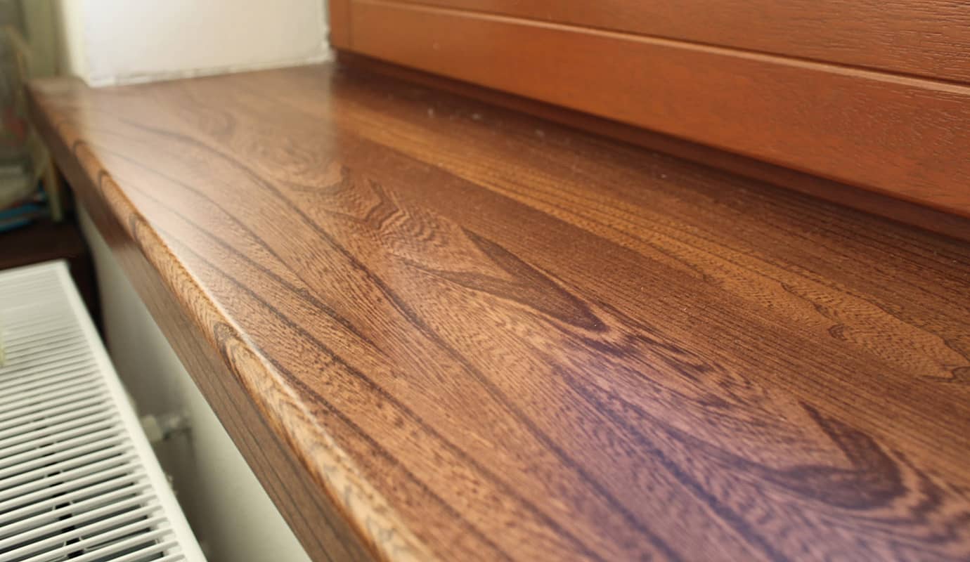 window sill-table top made of natural wood