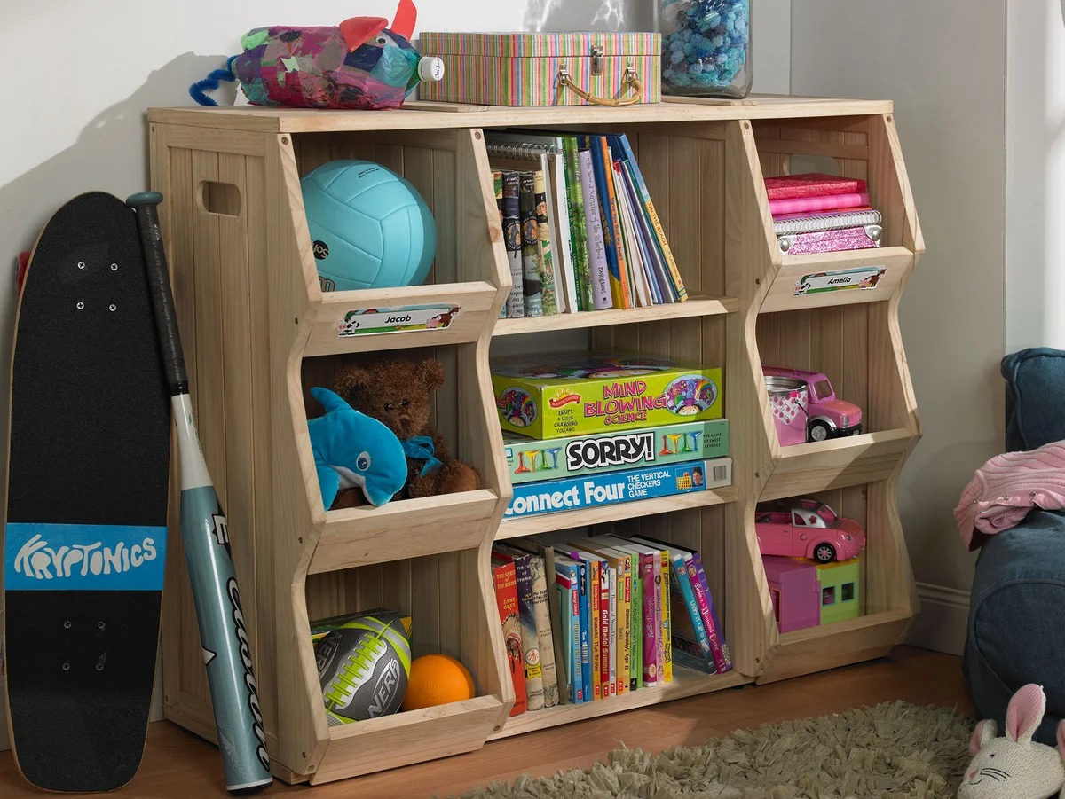 wooden shelving