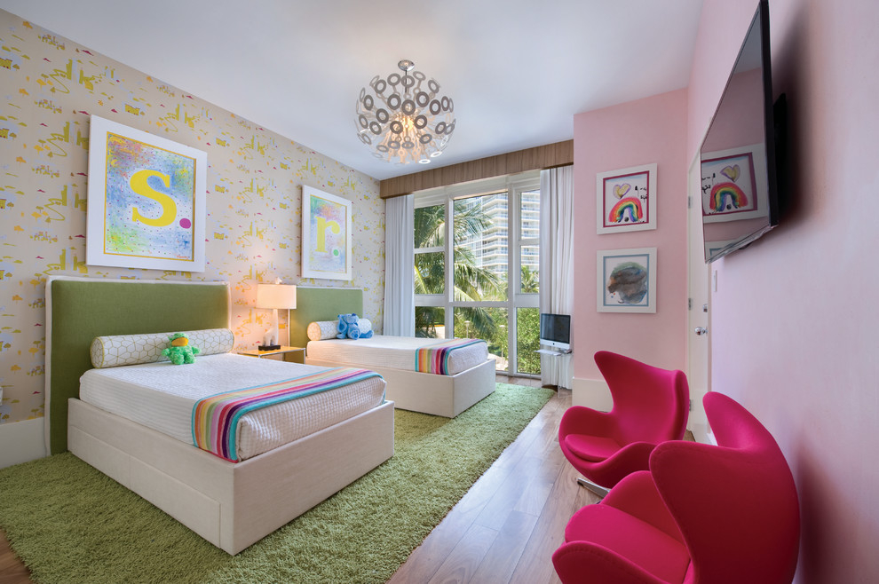 modern nursery for two children