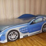 baby car bed blue and white