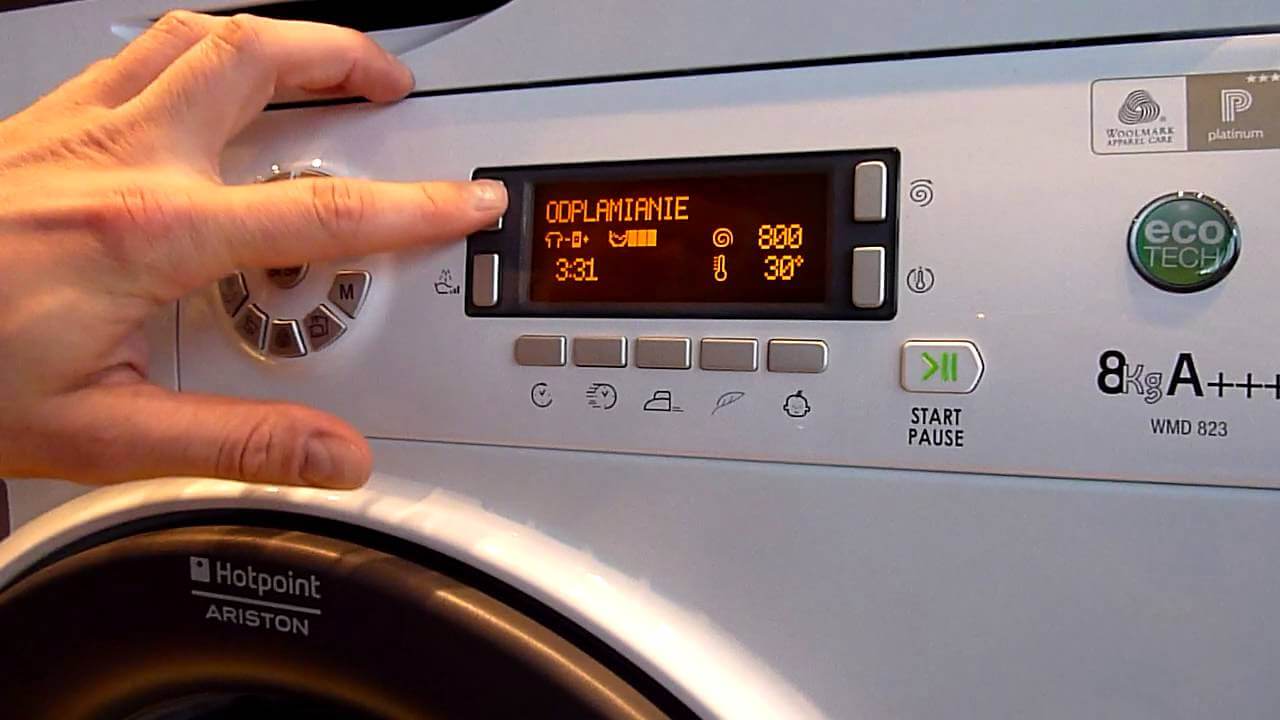 washing machine display