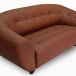 semicircular brown sofa