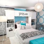 white and turquoise room for girls