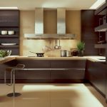 modern kitchen without upper cabinets