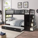 children's bunk bed dark brown