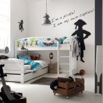 children's bunk bed with inscriptions