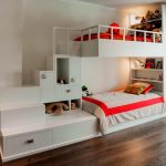 baby bunk bed with red