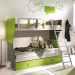 children's bunk bed green