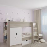 children's bunk bed white from boards