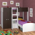 children's bunk bed with wardrobe