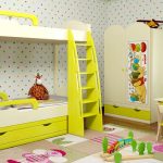 children's bunk bed bright yellow