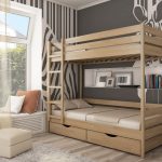 children's bunk bed light wood